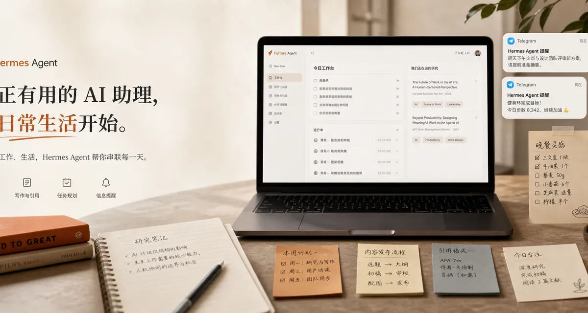 我把 Hermes Agent 真正用起来之后，最有价值的不是“写代码”