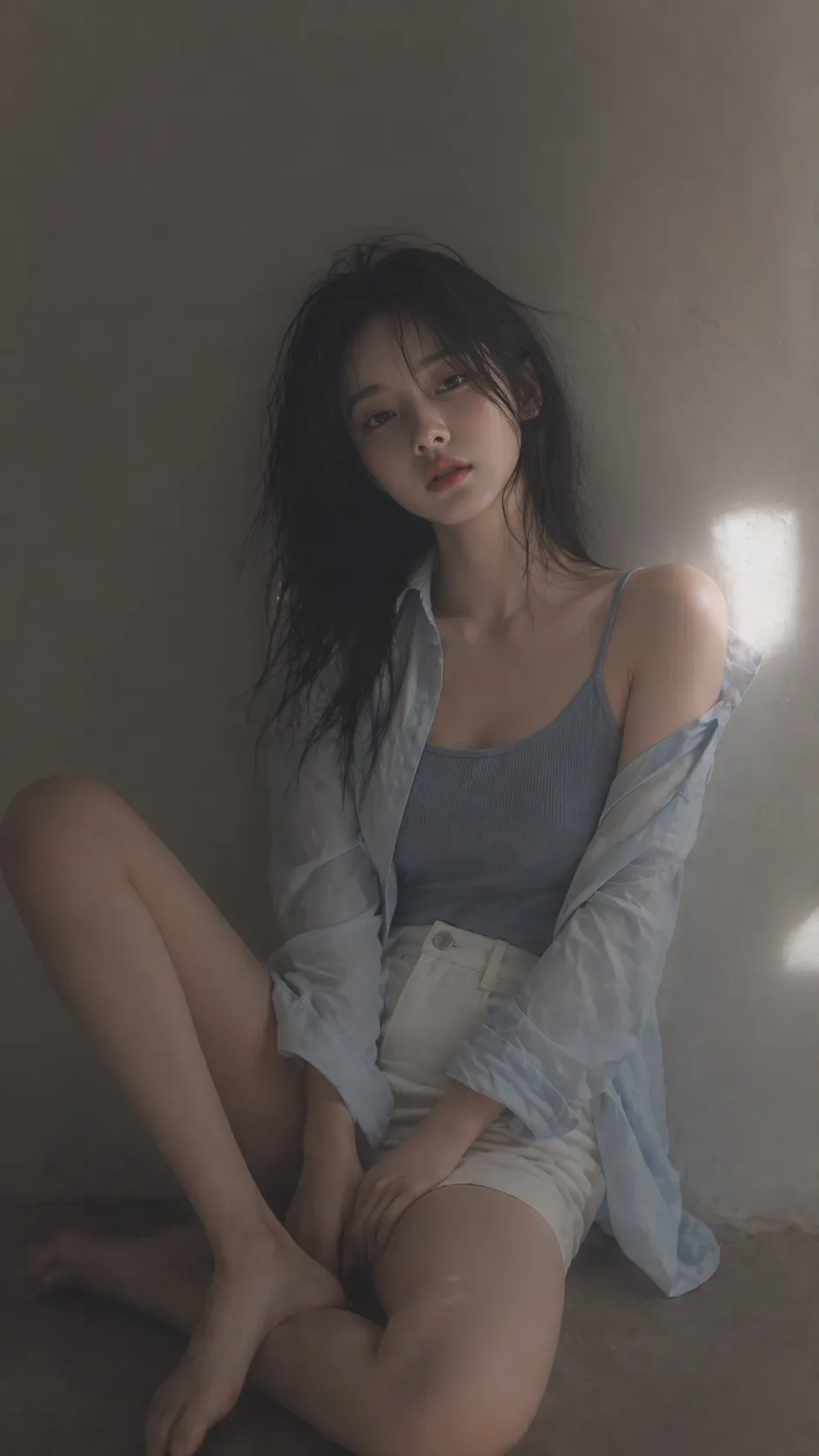 柔和黑雾感韩系室内肖像